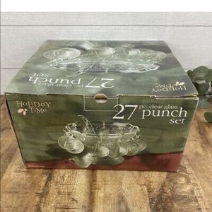 🎊Brand New 27 Piece Clear Glass Punch Bowl Set🎊